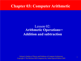 Arithmetic Operations- Addition and Subtraction