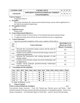 Applied Unconventional Energy Engineering