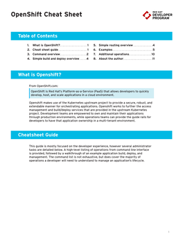 Openshift Cheat Sheet