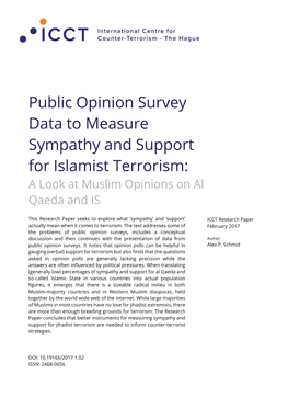 Public Opinion Survey Data to Measure Sympathy and Support for Islamist Terrorism: a Look at Muslim Opinions on Al Qaeda and IS