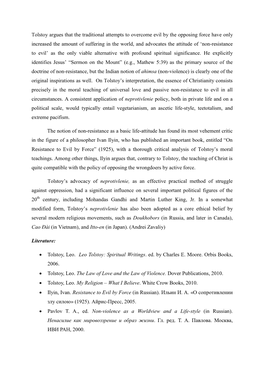 Tolstoy Argues That the Traditional Attempts to Overcome Evil by the Opposing Force Have Only Increased the Amount of Suffering