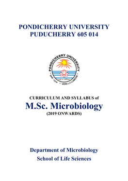 M.Sc. Microbiology (2019 ONWARDS)