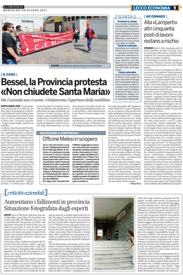 Bessel,La Provincia Protesta «Non Chiudete Santa Maria»