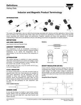 Inductor and Magnetic Product Terminology Definitions