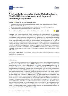 A Robust Fully-Integrated Digital-Output Inductive CMOS-MEMS Accelerometer with Improved Inductor Quality Factor