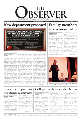 Faculty Members Talk Homosexuality New Department Proposed