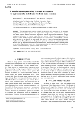 A Modular System Generating Jazz-Style Arrangement for a Given Set of a Melody and Its Chord Name Sequence