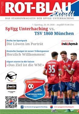 Spvgg Unterhaching Stadionmagazin 2020/2021 Nr. 1.Qxp