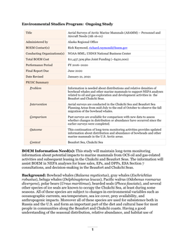 BOEM ESP Ongoing Studies Template