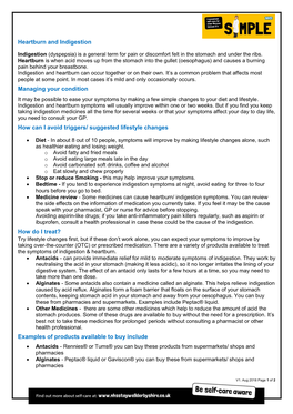 Heartburn and Indigestion Managing Your Condition How Can I Avoid