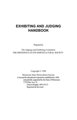 Exhibiting and Judging Handbook