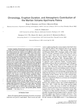 Chronology, Eruption Duration, and Atmospheric Contribution of the Martian Volcano Apollinaris Patera