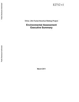 Environmental Assessment Executive Summary