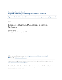 Drainage Patterns and Glaciations in Eastern Nebraska William J