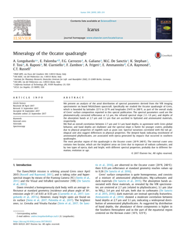 Mineralogy of the Occator Quadrangle