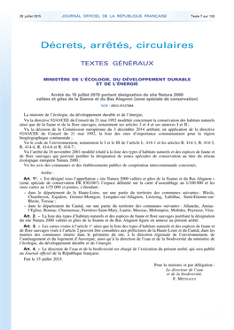 JOURNAL OFFICIEL DE LA RÉPUBLIQUE FRANÇAISE Texte 7 Sur 120