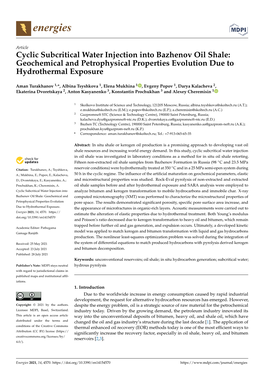 Cyclic Subcritical Water Injection Into Bazhenov Oil Shale: Geochemical and Petrophysical Properties Evolution Due to Hydrothermal Exposure