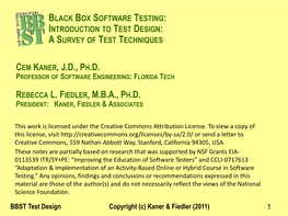 BBST Course 3 -- Test Design