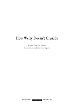 How Welty Doesn't Crusade