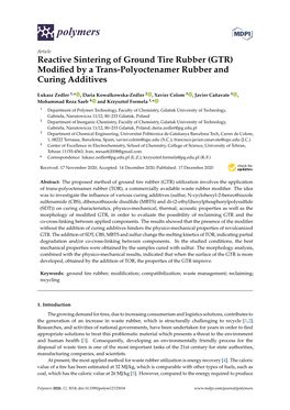 Reactive Sintering of Ground Tire Rubber (GTR) Modiﬁed by a Trans-Polyoctenamer Rubber and Curing Additives