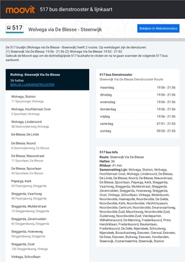 517 Bus Dienstrooster & Lijnroutekaart