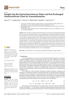 Insight Into the Interaction Between Water and Ion-Exchanged Aluminosilicate Glass by Nanoindentation