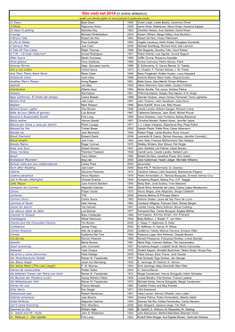 Film Visti Nel 2014 (In Ordine Alfabetico)