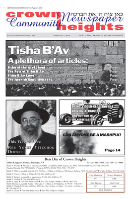 Tisha B'av a Plethora of Articles: Sicha of the 15 of Shvat ~ an Exceptional Sicha About the Golus