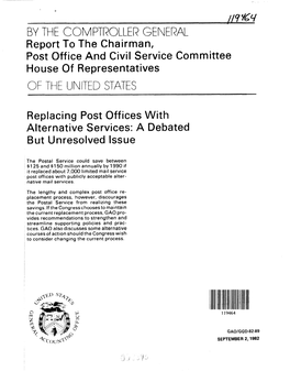 GGD-82-89 Replacing Post Offices with Alternative Services