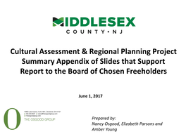 Cultural Assessment & Regional Planning Project Summary