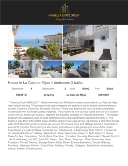 House in La Cala De Mijas 4 Bedrooms 3 Baths