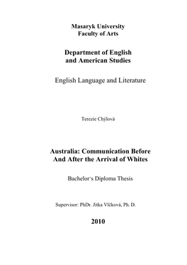 Communication Before and After the Arrival of Whites