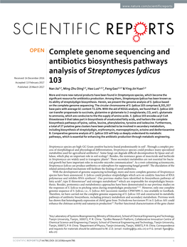 Complete Genome Sequencing and Antibiotics Biosynthesis Pathways