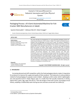 Packaging Process of a Semi-Automated Machine for Fish Open Cracker SME Manufacturers in Sabah Access