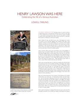 HENRY LAWSON WAS HERE Celebrating the Life of a Famous Australian