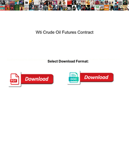 Wti Crude Oil Futures Contract
