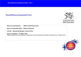 Play Sufficiency Assessment Toolkit – Part 2