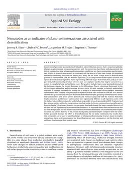 Applied Soil Ecology 58 (2012) 66–77