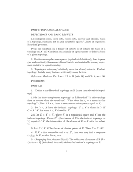 TOPOLOGICAL SPACES DEFINITIONS and BASIC RESULTS 1.Topological Space