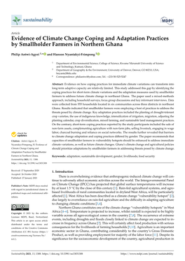 Evidence of Climate Change Coping and Adaptation Practices by Smallholder Farmers in Northern Ghana