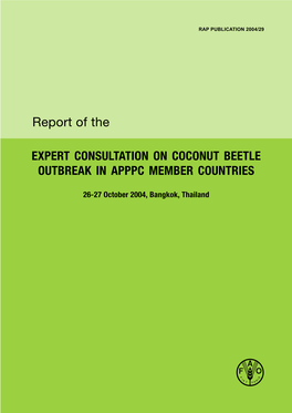 Expert Consultation on Coconut Beetle Outbreak in Apppc Member Countries