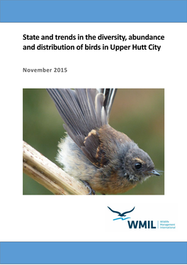 State and Trends in the Diversity, Abundance and Distribution of Birds in Upper Hutt City