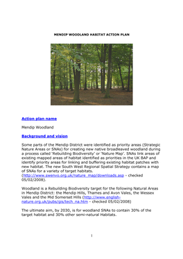 Mendip Woodland Habitat Action Plan