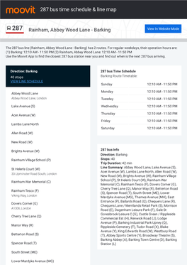 287 Bus Time Schedule & Line Route