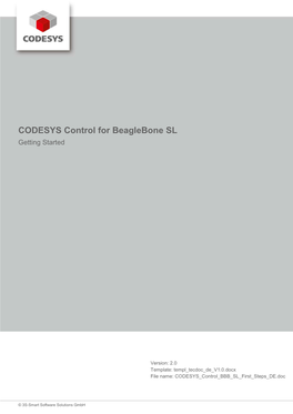 CODESYS Control for Beaglebone SL Getting Started