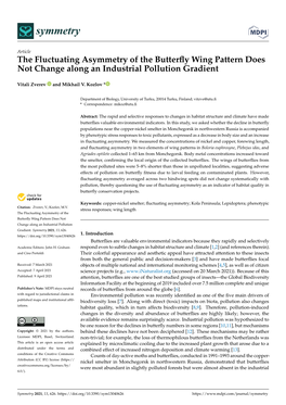 The Fluctuating Asymmetry of the Butterfly Wing Pattern Does Not Change Along an Industrial Pollution Gradient