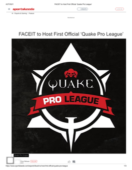 Sportskeeda: FACEIT to Host First Official 'Quake Pro League'