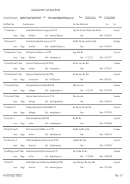 Divisonal Secretaries Teams Report