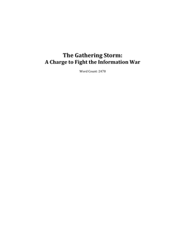The Gathering Storm: a Charge to Fight the Information War