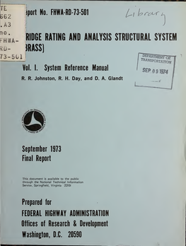 Bridge Rating and Analysis Structural System (BRASS)